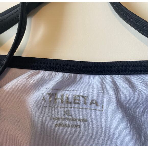 Athleta One Piece Swimsuit Size XL Damask Print Gray Black Lavender - Picture 3 of 10